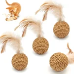 4pcs Interactive Durable Pet Toy Rattan Sounding Bell